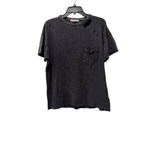 We The Free Women's Size XS Distressed Black Short Sleeve Pocket T-Shirt